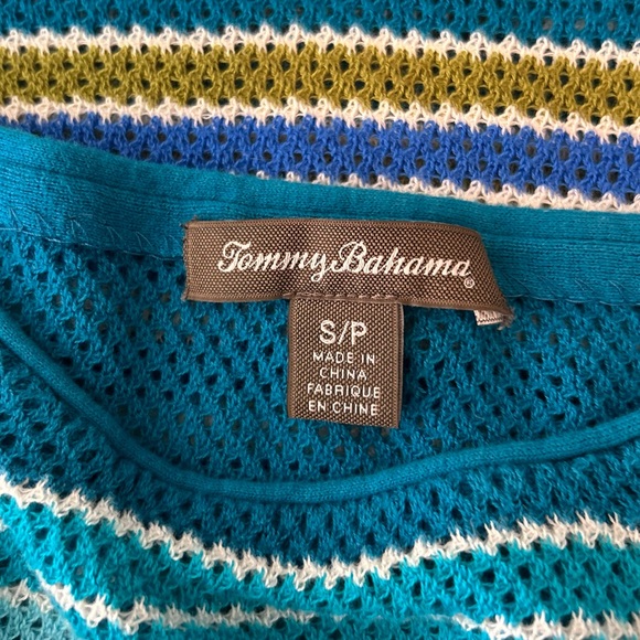 Tommy Bahama Cotton loose weave striped short sleeve shirt S - Picture 3 of 10